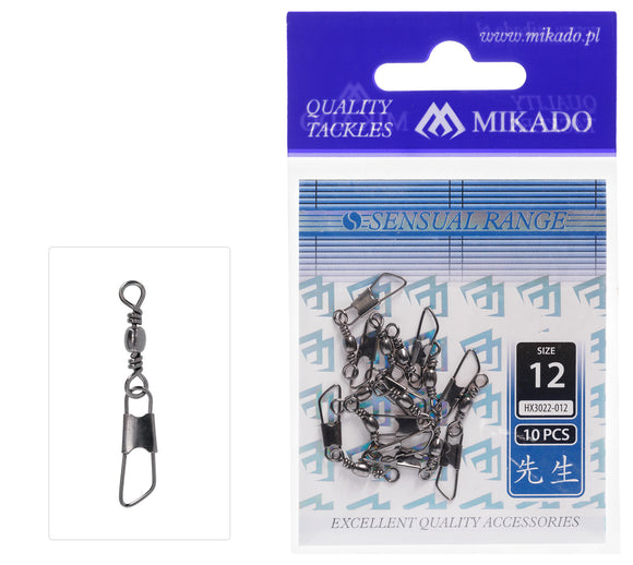 Mikado Barrell Swivel with Safety Swivel-Barrel Swivels-Mikado-16-Irish Bait & Tackle